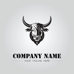 Fototapeta premium Bull Head symbol logo company vector image on the white background 