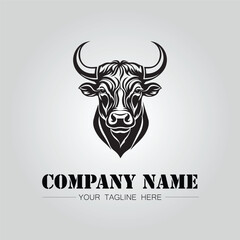 Fototapeta premium Bull Head symbol logo company vector image on the white background 