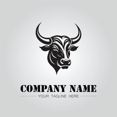 Fototapeta premium Bull Head symbol logo company vector image on the white background 