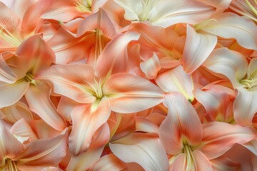 Soft close-up of orange lilies in bloom, showcasing their delicate petals and subtle color gradients.