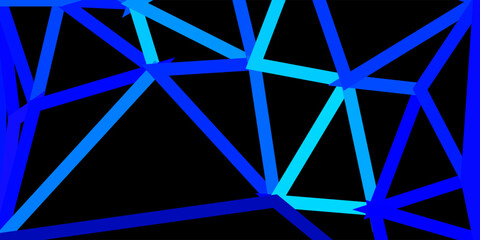 Dark blue vector triangle mosaic backdrop.