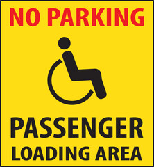 Passenger loading area sign vector