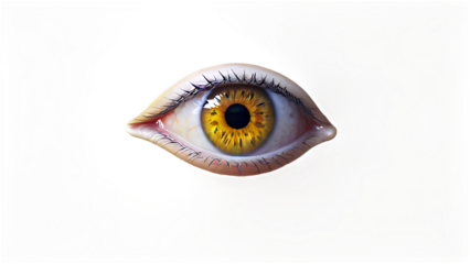 Close up of a eye on alpha channel