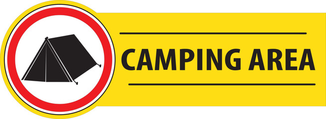 Camping site area sign vector
