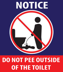 Do not pee outside the toilet sign notice vector.eps