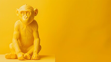 Single color plastic material decorative rosendahl monkey yellow background