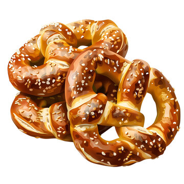 recommend clip art: Clipart illustration of soft pretzels on a white background. Suitable for crafting and digital design projects.[A-0003]