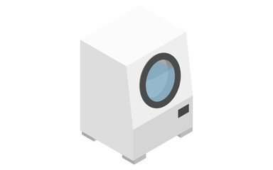 White appliances: drum-type washer/dryer, isometric illustrations