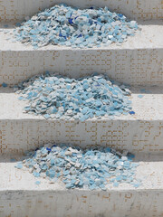 Renovation of tile in the swimming pool stair.