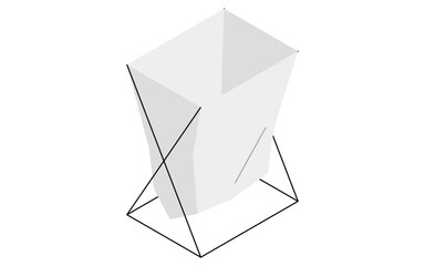 Wire-type laundry basket, isometric illustration