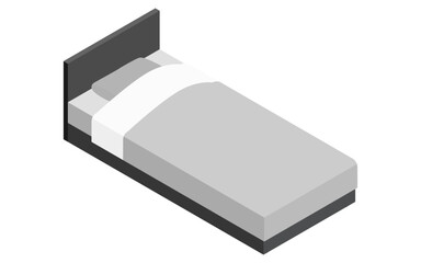 Interior: bed, simple isometric illustration