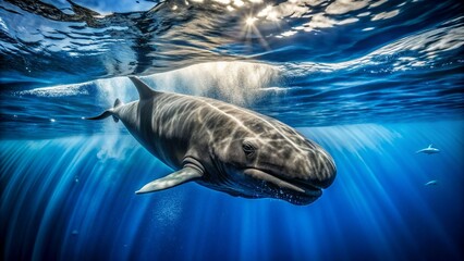 海中のマッコウクジラ