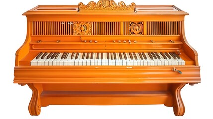 Fototapeta premium Traditional musical organ instrument harmonium orange color