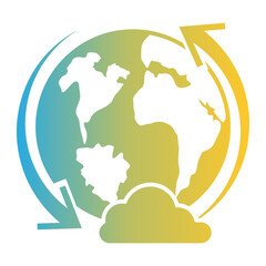Global warming icon on flat gradient style. The environment icon on flat gradient style