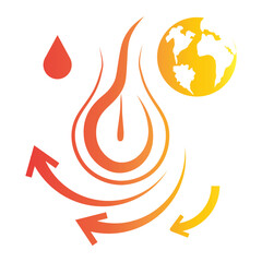 Global warming icon on flat gradient style. The environment icon on flat gradient style