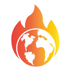 Global warming icon on flat gradient style. The environment icon on flat gradient style