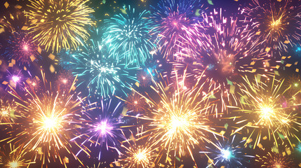 celebration colored firework light up the sky