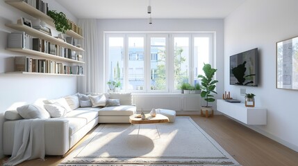 modern living room with sofa