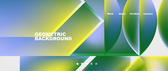 Abstract geometric shapes web design page. Vector Illustration For Wallpaper, Banner, Background, Card, Book Illustration, landing page