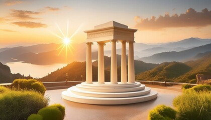 Classic Beauty: Roman Luxury Podium Scene