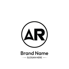  AR Letter Logo design. white background.