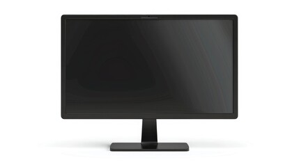 Monitor screen with isolated background, flat view of computer screen,