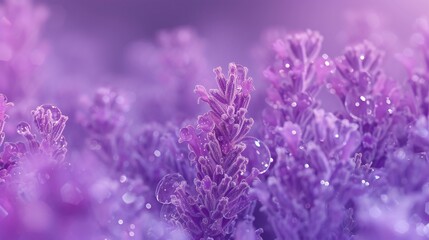 Obraz premium Lavender Chill: Close-up view of frozen lavender, with extreme motion blur adding a chilling, otherworldly atmosphere.