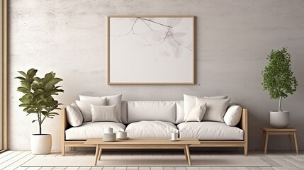 mockup poster frame in interior background