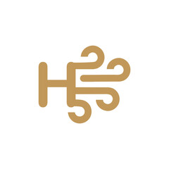 Obraz premium Letter H Wind logo icon vector template