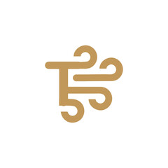 Letter T Wind logo icon vector template
