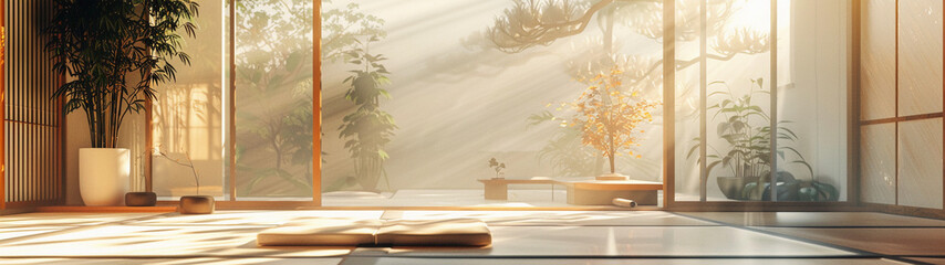 Zen Garden Interior with Natural Light