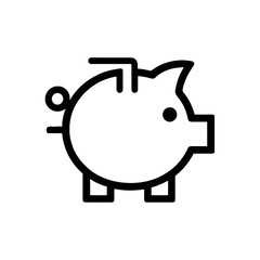 Piggy Bank Vector Icon Illustration on a transparent background, Piggy Bank Icon