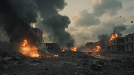 Post-apocalyptic urban destruction