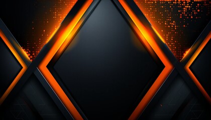 Modern esports background with orange and black colors
