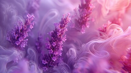 Swirling Lavender: Extreme macro unveils the delicate swirls and flowing forms of a lavender blossom in slow bloom.
