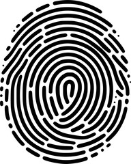 Fingerprint icon. Cyber security concept. Digital security authentication concept. Biometric authorization. Identification. Vector illustration black isolated fingerprint symbol