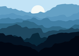 beautiful mountains landscape vector design illustration for background.