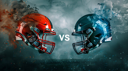 Two american football players face to face ,generative ai