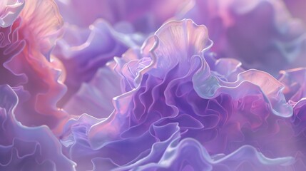 Obraz premium Wavy Lavender Elegance: Extreme macro shot capturing the wavy essence of a lavender bloom, invoking tranquility.