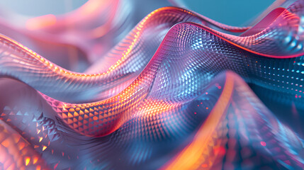 Y2K Futuristic Twirl Curve 3D Illustration, Glass Dispersion Effect, Abstract Geometric Design, Generative Ai

