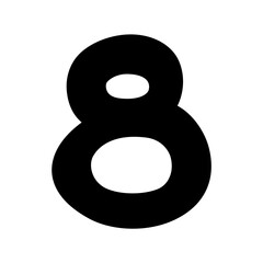 black number 8 hand drawn font