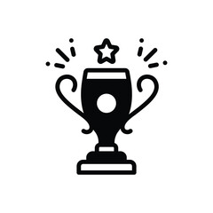 Black solid icon for trophy