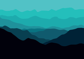 beautiful mountains landscape vector design illustration for background.