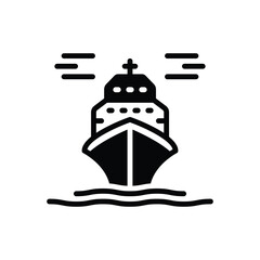Black solid icon for ferry