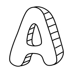 English letter font, black letter A