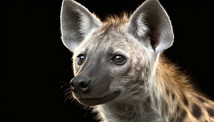 a close shot of a hyena