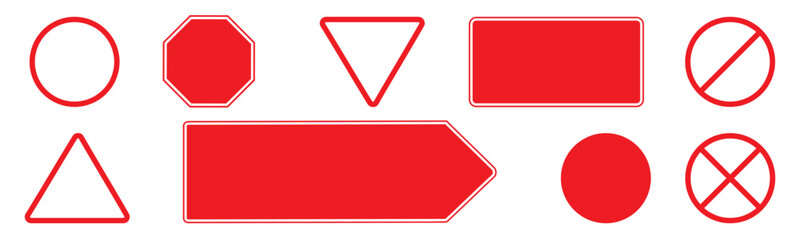 blank empty red traffic mark, road sign for mockup	