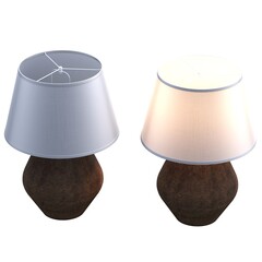 table lamp isolated on white background, room lamp, 3D illustration, cg render