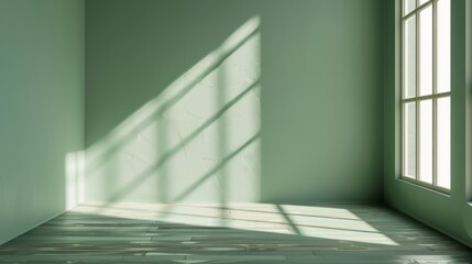 empty green room with a window