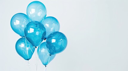 Blue balloon white background anniversary celebration  